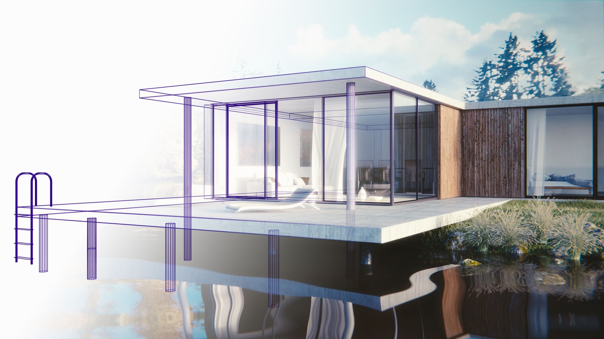 Haus am See - 3D render - Sketch